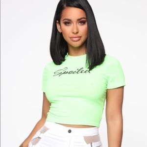 Fashion Nova Spoiled Crop Top (neon green)💚